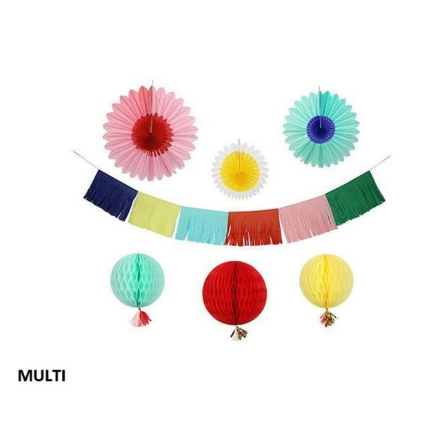 Mulit-Colored Festive Garland Party Kit (Front)