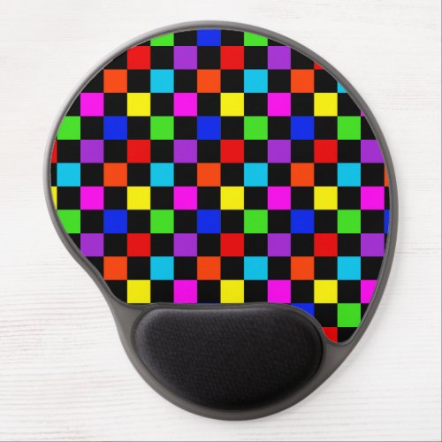 Mulit_colored Neon Checker Gel Mouse Pad