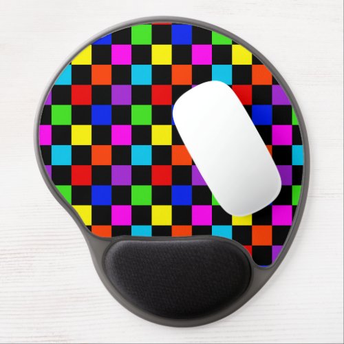 Mulit_colored Neon Checker Gel Mouse Pad
