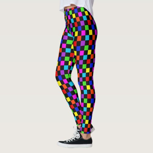 Mulit_colored Neon Checker Leggings