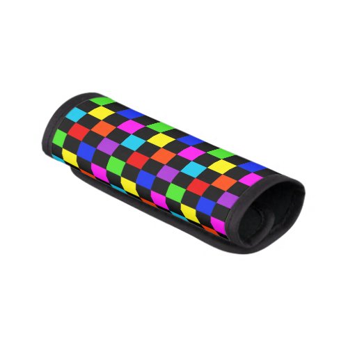 Mulit_colored Neon Checker Luggage Handle Wrap