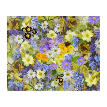 Mulitcolored Floral Background Pattern Acrylic Print by Awesoma at Zazzle