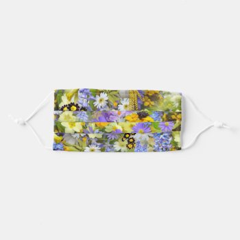 Mulitcolored Floral Background Pattern Adult Cloth Face Mask by Awesoma at Zazzle