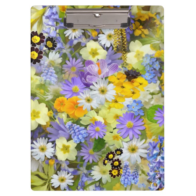 MULITCOLORED FLORAL BACKGROUND PATTERN CLIPBOARD (Front)