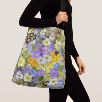 MULITCOLORED FLORAL BACKGROUND PATTERN CROSSBODY BAG