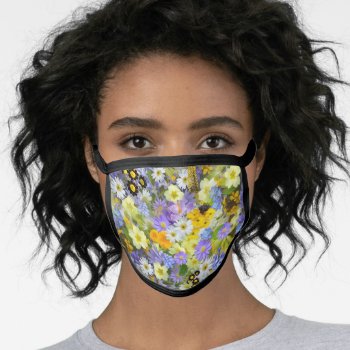 Mulitcolored Floral Background Pattern Face Mask by Awesoma at Zazzle