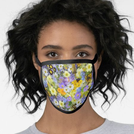 Mulitcolored Floral Background Pattern Face Mask