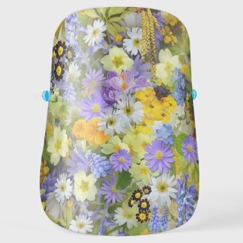 Mulitcolored Floral Background Pattern Face Shield by Awesoma at Zazzle