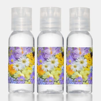 Mulitcolored Floral Background Pattern Hand Sanitizer by Awesoma at Zazzle