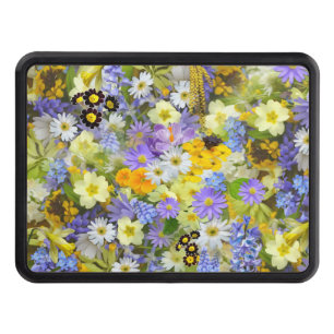 MULITCOLORED FLORAL BACKGROUND PATTERN HITCH COVER