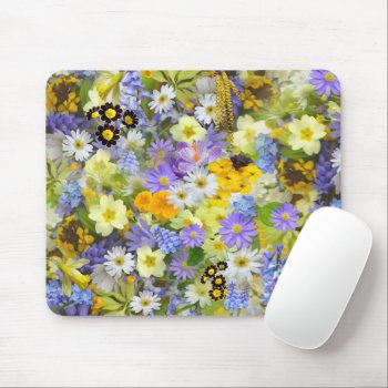 Mulitcolored Floral Background Pattern Mouse Pad by Awesoma at Zazzle