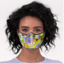 MULITCOLORED FLORAL BACKGROUND PATTERN PREMIUM FACE MASK
