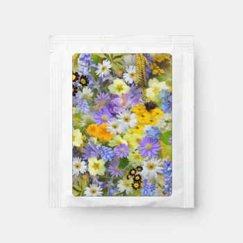 Mulitcolored Floral Background Pattern Tea Bag Drink Mix by Awesoma at Zazzle