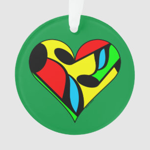 Mulitcolored Music Note Heart Pattern Ornament