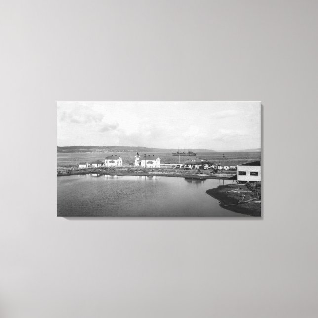 Mulkilteo, WA - Lighthouse View Photograph Canvas Print (Front)