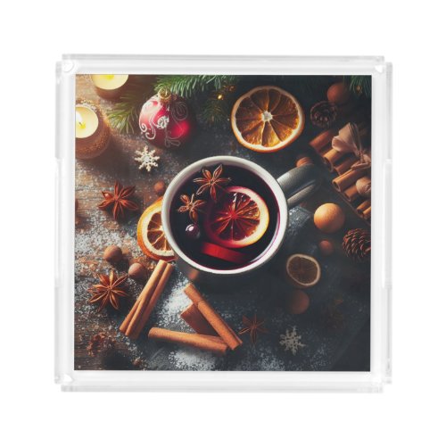 Mulled wine and winter condiments acrylic tray