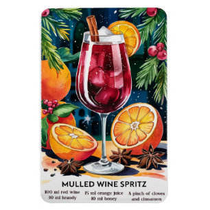 Mulled Wine Spritz Holiday Cocktail Recipe Magnet