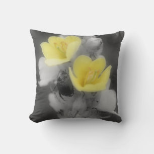 Mullein Flower And Beetle Nature Throw Pillow