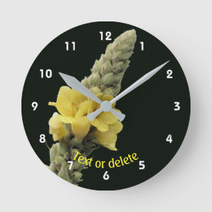 Mullein Flower Personalized Round Clock