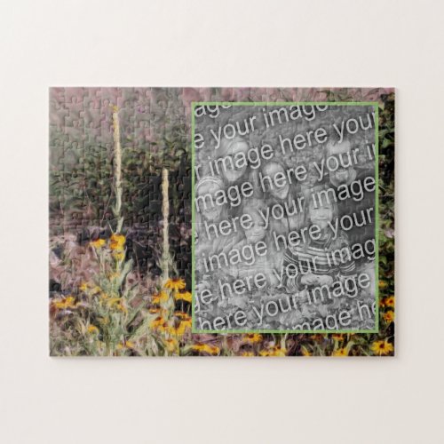 Mulleins Black Eyed Susan Flowers Add Your Photo Jigsaw Puzzle