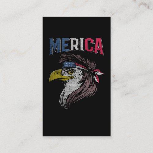 Mullet Eagle American Flag USA Redneck Bird 4th of Business Card