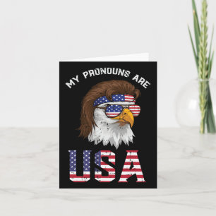 Mullet Eagle My Pronouns Usa 4th Of July Men Women Card