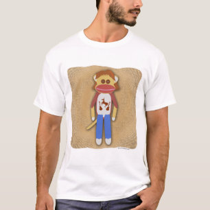 Mullet Funny Retro Teen Sock Monkey Character T-Shirt