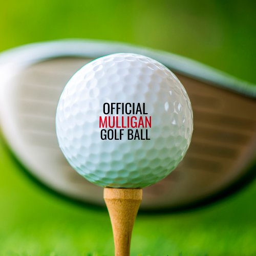 Mulligan Funny  Golf Balls