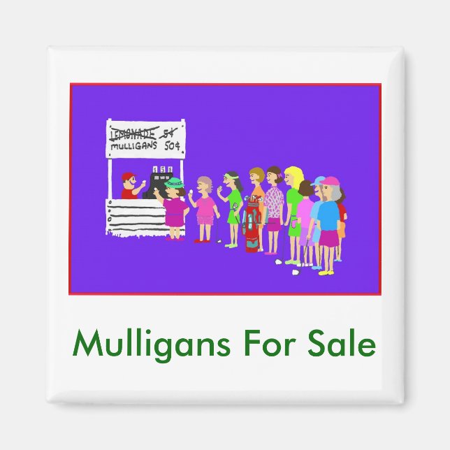 Mulligan Golf Cartoon Magnet (Front)