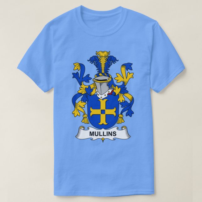 Mullins Coat of Arms Family Crest  T-Shirt (Design Front)