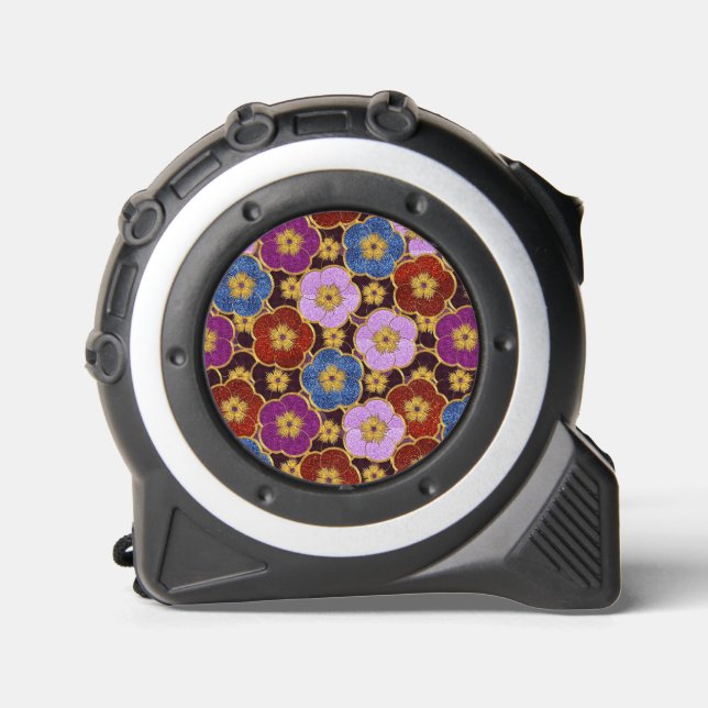 Mult-Colored Flowers Pattern Tape Measure (Front)