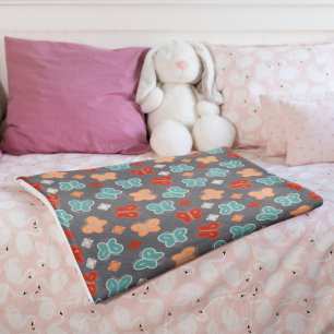 Multcolor Butterfly Cartoon Baby Blanket