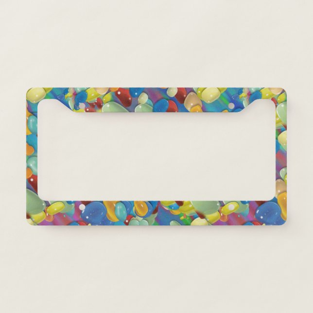Multiсolored Colorful Caramel Candy Lollipops License Plate Frame (Front)