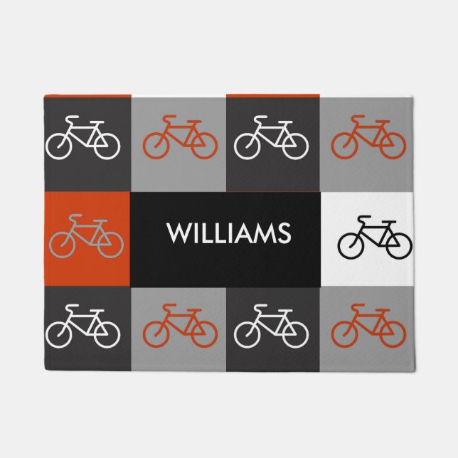Multi-Bike - Black, White, Red and Gray Doormat (Front)