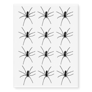 Multi Black Spider Template Temporary Tattoos