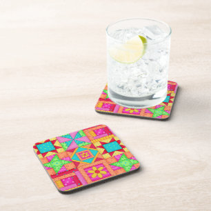 Multi Block Quilt Art Coaster