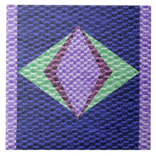 Multi blue Color Texture Crochet Ceramic Tile