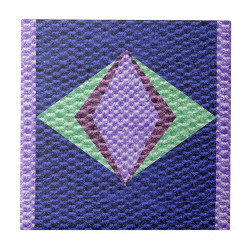 Multi blue Color Texture Crochet Ceramic Tile