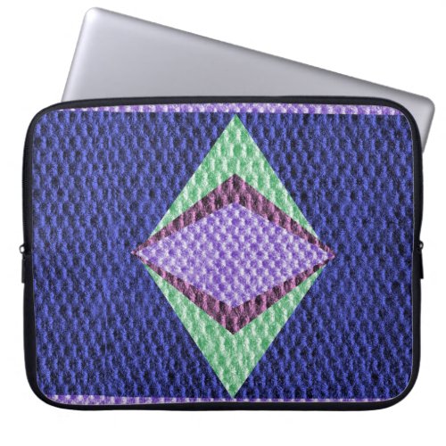 Multi blue Color Texture Crochet Laptop Sleeve