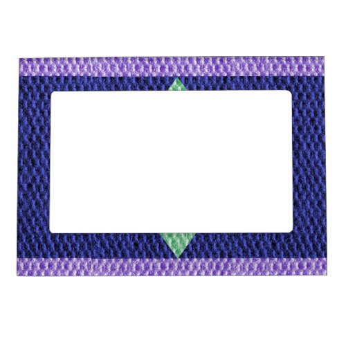 Multi blue Color Texture Crochet Magnetic Picture Frame