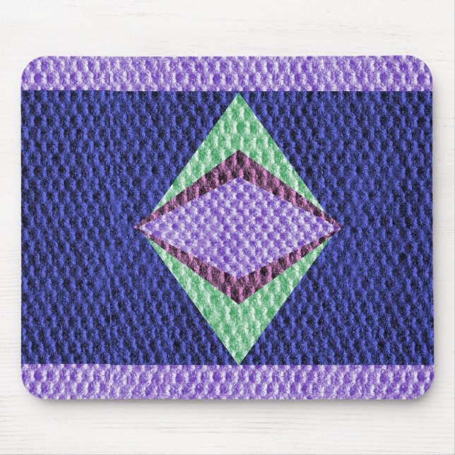 Multi blue Color Texture Crochet Mouse Pad (Front)