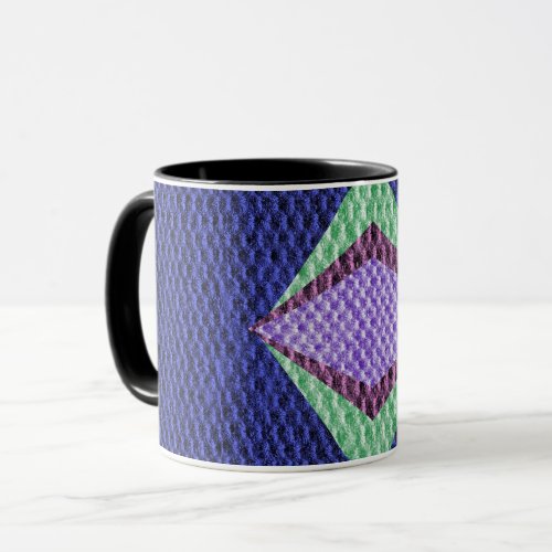 Multi blue Color Texture Crochet Mug