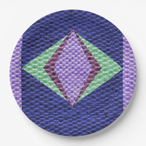 Multi blue Color Texture Crochet Paper Plates