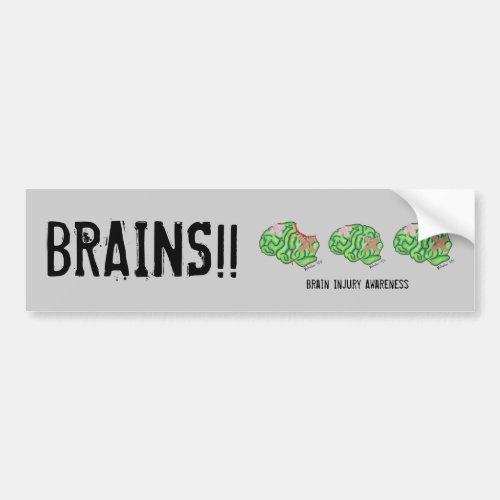 Multi_Brain _ Brain Injury Awareness x3 Bumper Sticker