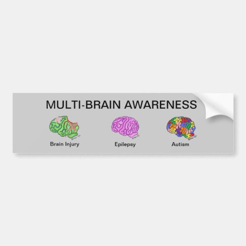 Multi_Brain Bumper Sticker