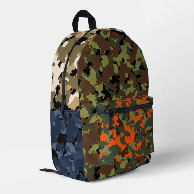 Multi Camo Printed Backpack (Back Corner Left)