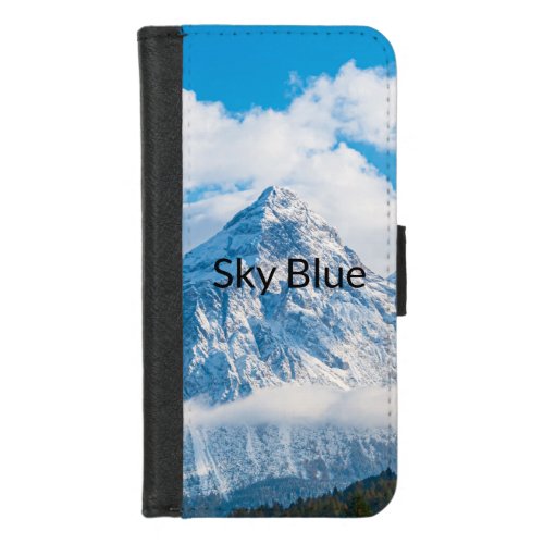 Multi_Card Wallet Case Custom Sky Blue Image Text 