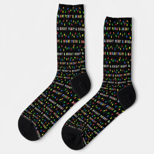 Multi Christmas Lights Socks