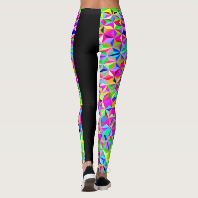 Multi-color 3-d polygon pattern leggings (Back)