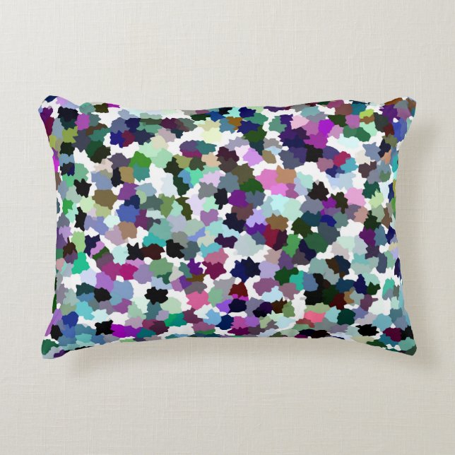 Multi-Color Abstract Crystal Pattern Accent Pillow (Front)